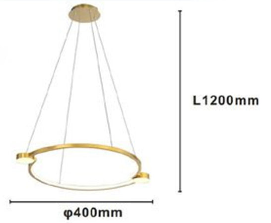 Lampadario A Sospensione Led 20w Cerchio Con Telecomando Design Moderno Oro 71088