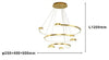 Lampadario A Sospensione Led 65w 3 Semi Cerchi Con Telecomando Design Moderno Oro 71392