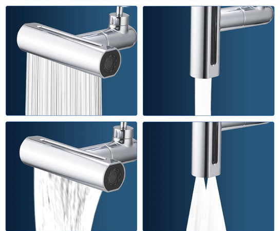 Aeratore Per Rubinetto 4 In 1 Lavello Estensione Cascata Per Cucina Bagno Argento