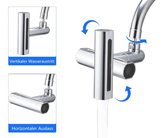 Aeratore Per Rubinetto 4 In 1 Lavello Estensione Cascata Per Cucina Bagno Argento