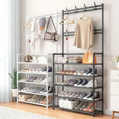 Scarpiera Cappelliera Da Terra Casa Appendiabiti 3 In 1 Panca Scarpe Con 8 Ganci