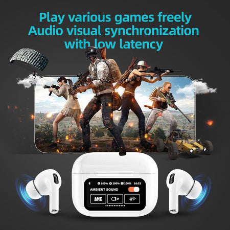 Auricolari In-ear Cuffie Tws Bluetooth Wireless V5.4 Custodia Lcd Touch Screen