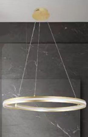 Lampadario Led Moderno A Semicerchio 100w A Sospensione Luce 4000k 70cm Oro 33450