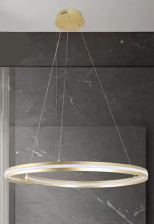 Lampadario Led Moderno A Semicerchio 100w A Sospensione Luce 6500k 70cm Oro 33443