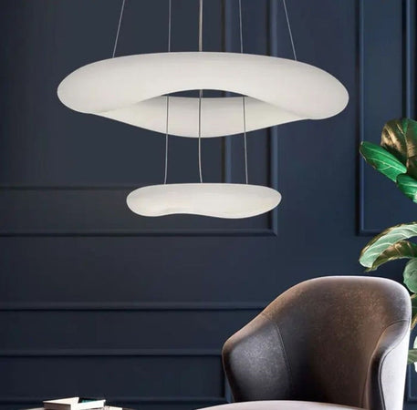 Lampadario A Sospensione Moderno A Forma Di Doppia Nuvola Anello Galleggiante Lampada