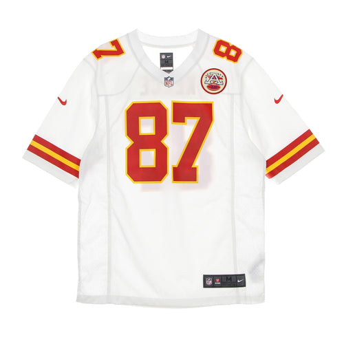NIKE NFL Casacca Football Americano Uomo Nfl Game Road Jersey No 87 Kelce Kanchi White/original Team Colors da uomo