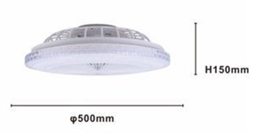 Plafoniera Soffitto Led Con Ventilatore Lampadario Telecomando Luce 3000-6500k 42255