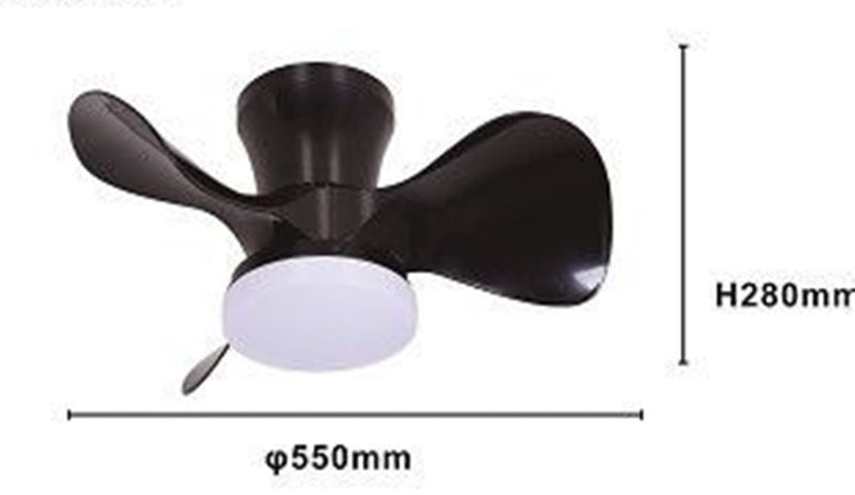 Lampadario Plafoniera Ventilatore Da Soffitto Led Ip20 Luce 3000-6500k Nero 42293