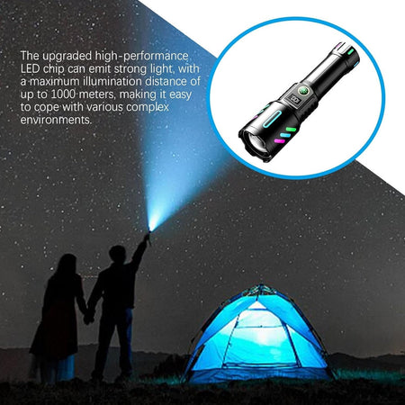 Torcia Ricaricabile Elettrica Ad Alta Luminosità A Led 5 Modalità Impermeabile