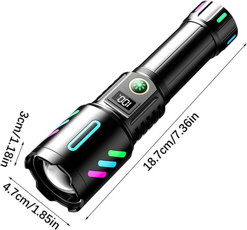 Torcia Ricaricabile Elettrica Ad Alta Luminosità A Led 5 Modalità Impermeabile