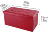 Pouf Contenitore Rettangolare Sgabello Poggiapiedi Per Coperte Scarpe Giocattoli Rosso
