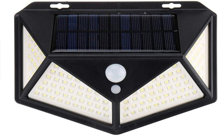 2 Pz Lampada Solare Esterno Giardino Faretto Fotovoltaico Sensore Luce 114 Led Faro