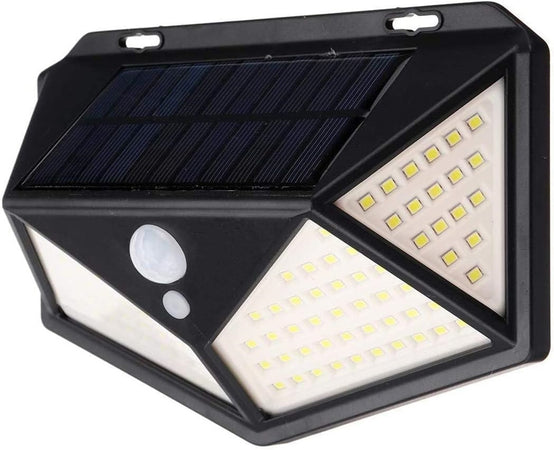 2 Pz Lampada Solare Esterno Giardino Faretto Fotovoltaico Sensore Luce 114 Led Faro