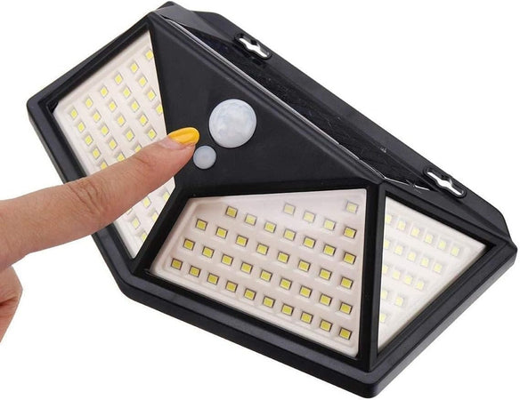 2 Pz Lampada Solare Esterno Giardino Faretto Fotovoltaico Sensore Luce 114 Led Faro