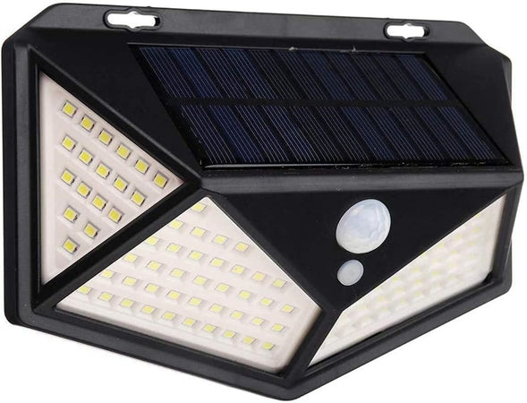 2 Pz Lampada Solare Esterno Giardino Faretto Fotovoltaico Sensore Luce 114 Led Faro