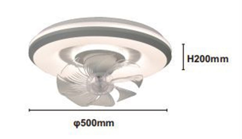 Lampada Con Ventola Ventilatore Plafoniera Da Soffitto Led Luce 3200k-6500k 33252