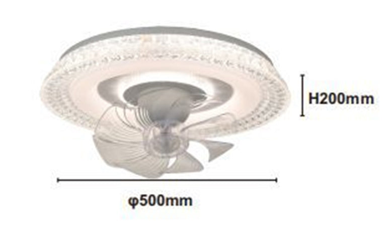 Plafoniera Cristallo Con Ventola Lampada Soffitto Ventilatore Luce 3200k-6500k 33221