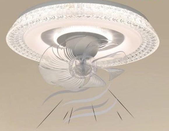 Plafoniera Cristallo Con Ventola Lampada Soffitto Ventilatore Luce 3200k-6500k 33221