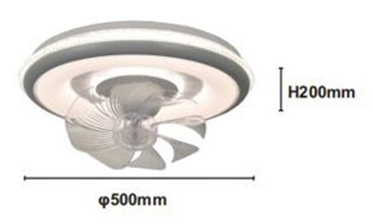 Plafoniera A Ventola Luce 3200k-6500k Lampada Tonda Da Soffitto Ventilatore 33214