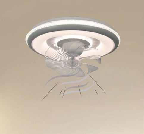 Plafoniera A Ventola Luce 3200k-6500k Lampada Tonda Da Soffitto Ventilatore 33214