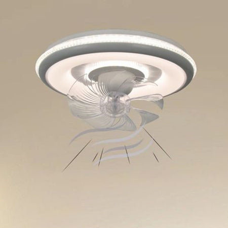Plafoniera A Ventola Luce 3200k-6500k Lampada Tonda Da Soffitto Ventilatore 33214