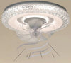 Plafoniera Soffitto Tonda Cristalli Ventola Lampada Ventilatore Luce 3200k-6500k 33238