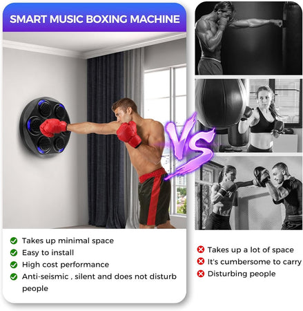 Macchina Da Boxe Con Musica Da Parete Led Bluetooth Esercizio Per Adulti Bambini