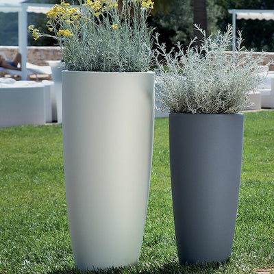 Vaso Cromia Stilo rotondo e alto tinta unita per esterno ed interno Made in Italy