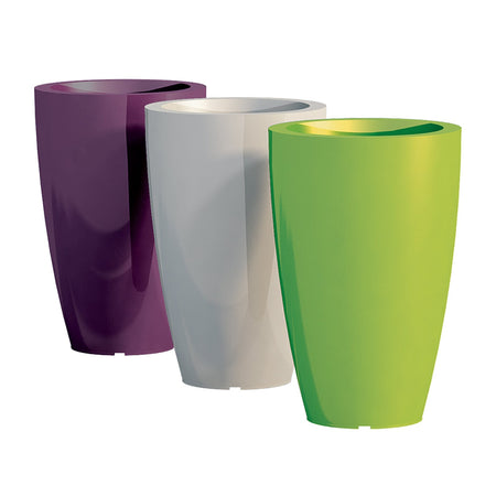 Vaso Cromia Prisma rotondo decorazione in resina "Made in Italy" da h 50 cm