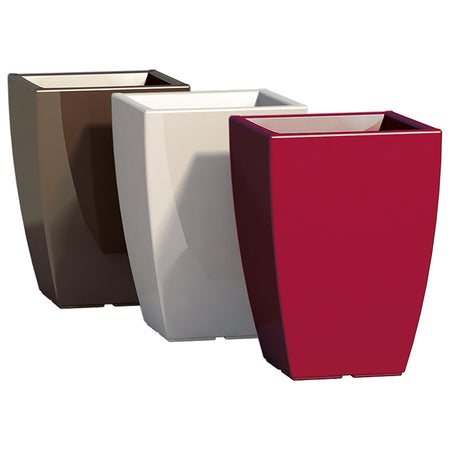 Vaso Cromia Prisma quadrato decorazione in resina "Made in Italy" da h 50 cm