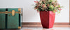 Vaso Cromia Prisma quadrato decorazione in resina Made in Italy da h 50 cm