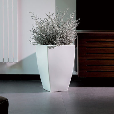 Vaso Cromia Prisma quadrato decorazione in resina Made in Italy da h 50 cm