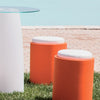 Poltroncina Comfy Round pouf in resina con cuscino alto confortevole Made in Italy
