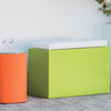 Poltroncina Comfy Roomy pouf in resina con cuscino alto confortevole Made in Italy