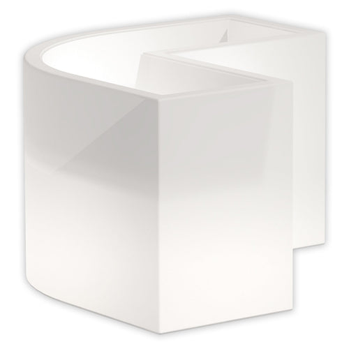 Vaso angolare FlowerPot Bright con led decorazione Made in Italy per esterno