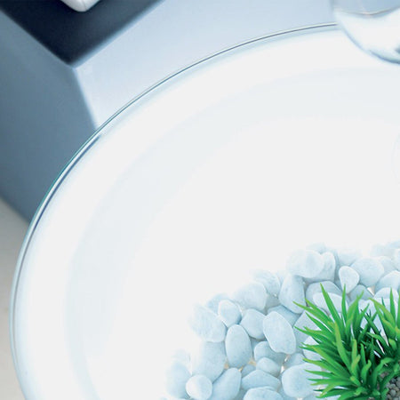 Tavolino Relax Bright con led luminosi con piano in vetro per esterno "Made in Italy"