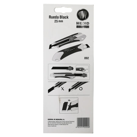 Medid coltello cutter taglierino professionale 25mm rueda black