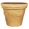 Vaso Doppiobordo Festone rotondo in resina con decorazione per esterno Made in Italy