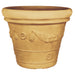 Vaso Doppiobordo Festone rotondo in resina con decorazione per esterno Made in Italy