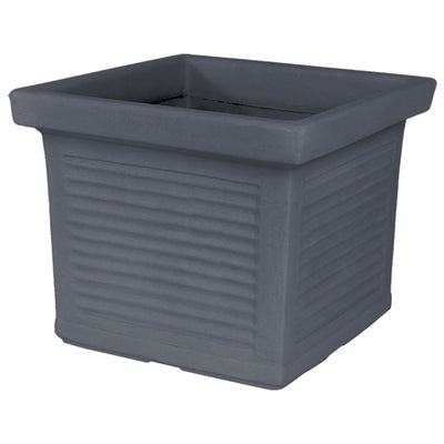 Vaso Quadro Millerighe quadrato in resina decorazione per esterno Made in Italy