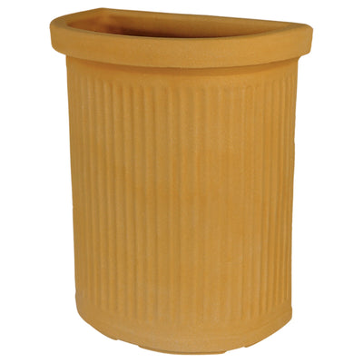 Vaso Semicerchio Millerighe rotondo in resina per piante e fiori Made in Italy da esterno