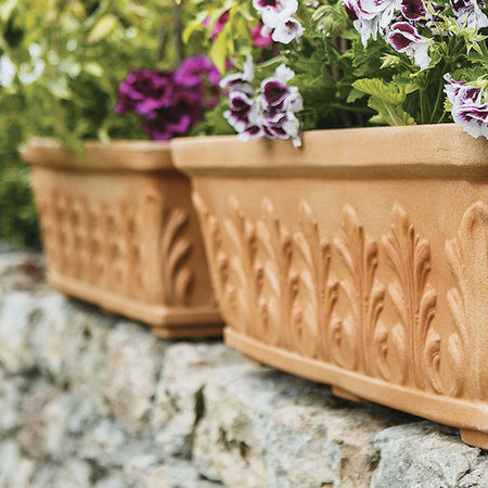 Fioriera Foglia in resina con decorazione Made in Italy per fiori e piante