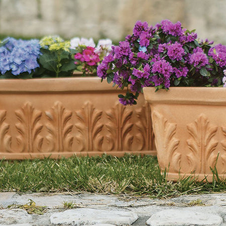 Fioriera Foglia in resina con decorazione Made in Italy per fiori e piante
