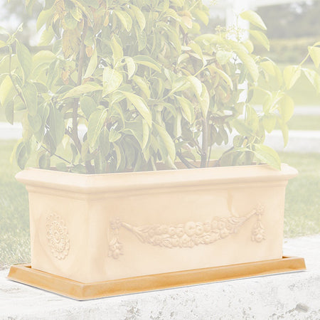 Sottovaso per Fioriera rettangolare in resina per piante e fiori Made in Italy da esterno