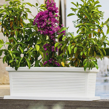 Fioriera Millerighe rettangolare in resina decorazione per fiori e piante Made in Italy
