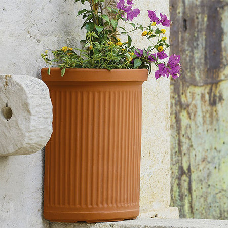 Vaso Semicerchio Millerighe rotondo in resina per piante e fiori "Made in Italy" da esterno