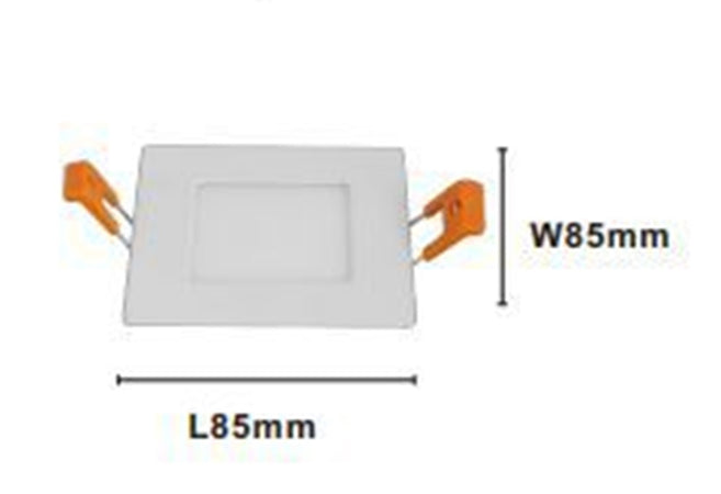 Pannello Led 3 Watt Da Incasso Quadrato Bianco 85 Mm Luce 3000k-6500k Ip20 00076