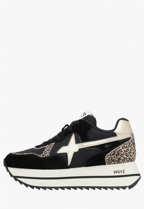 W6yz scarpe donna Home  DEVA W. - Sneakers in tessuto tecnico e suede - Nero-Platino 2017405091A08.