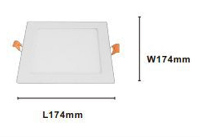 Pannello Led 12watt Da Incasso Quadrato Bianco 174mm Luce 3000k-6500k Ip20 00090