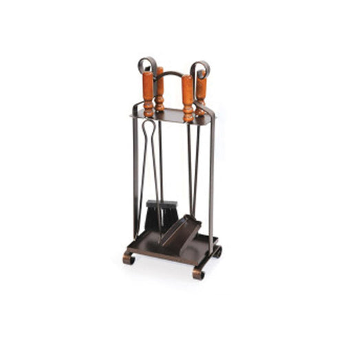 SET CAMINO IN FERRO BATTUTO ATTREZZI ATTREZZATURE CAMINETTO H 65CM 4 PZ KIT